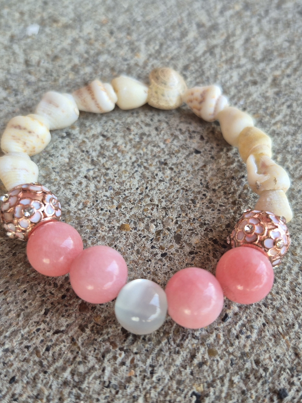 Moonstone And Pink Jade Braclet!